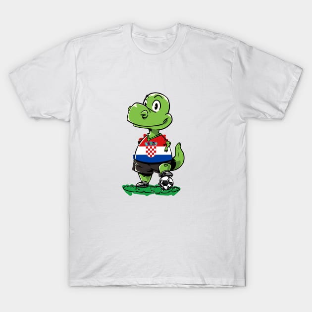 Soccer Dinosaur - Croatia T-Shirt by iHeartDinosaurs